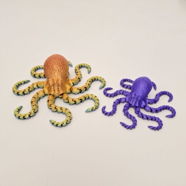 Large orange Kraken adjacent to a small purple Kraken